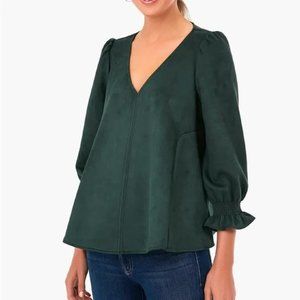 Tuckernuck Malachite Suede Easton Blouse Size Small